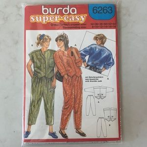 Vintage 80’s Sealed burda 6263 4 Outfit Sewing Pattern